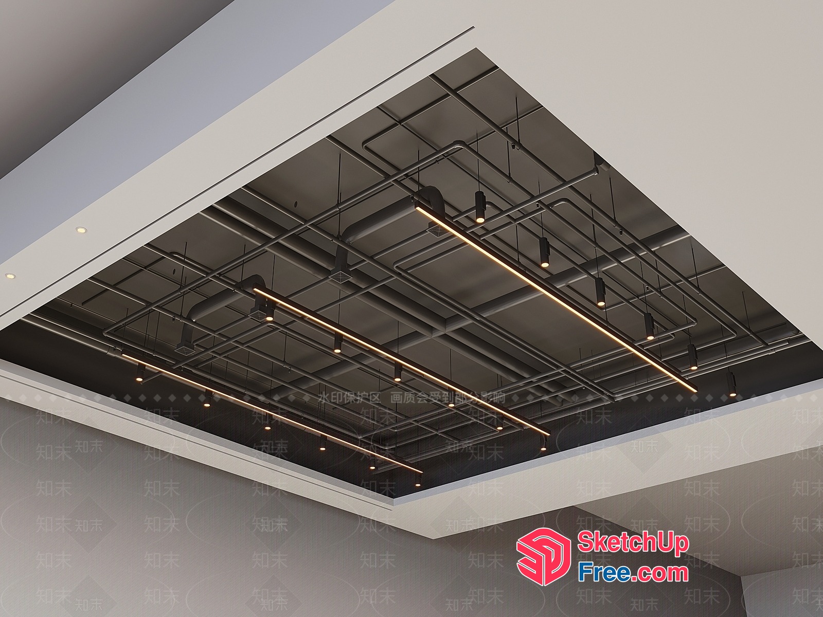 Modern Ceiling Lighting Design 3D SketchUp File