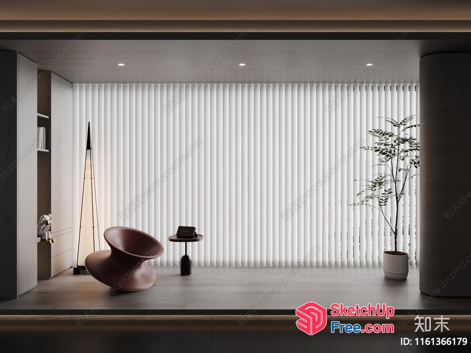 Modern Interior Space With Sleek Furniture And Lighting 3D SketchUp File