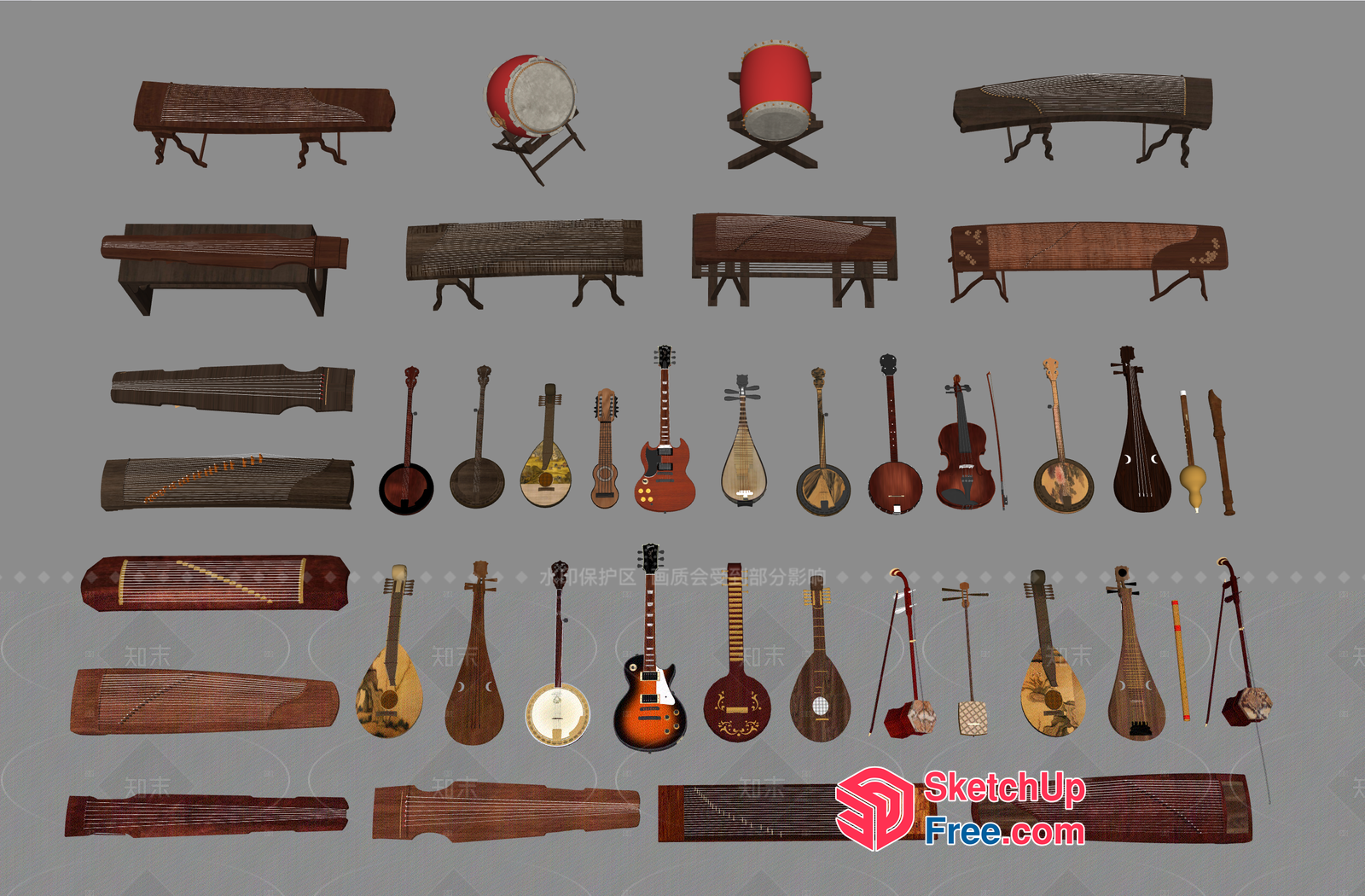 Musical Instruments Collection 3D SketchUp File