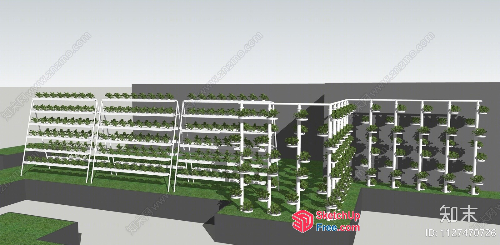 3D Model Of A Modern Vertical Garden 3D SketchUp File