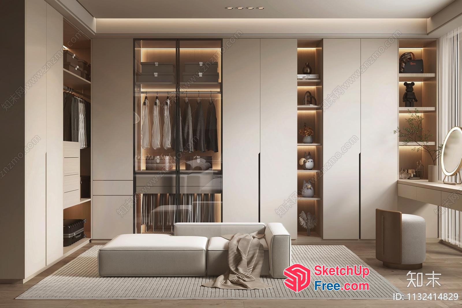 Elegant Modern Minimalist Style Living Room 3D SketchUp File