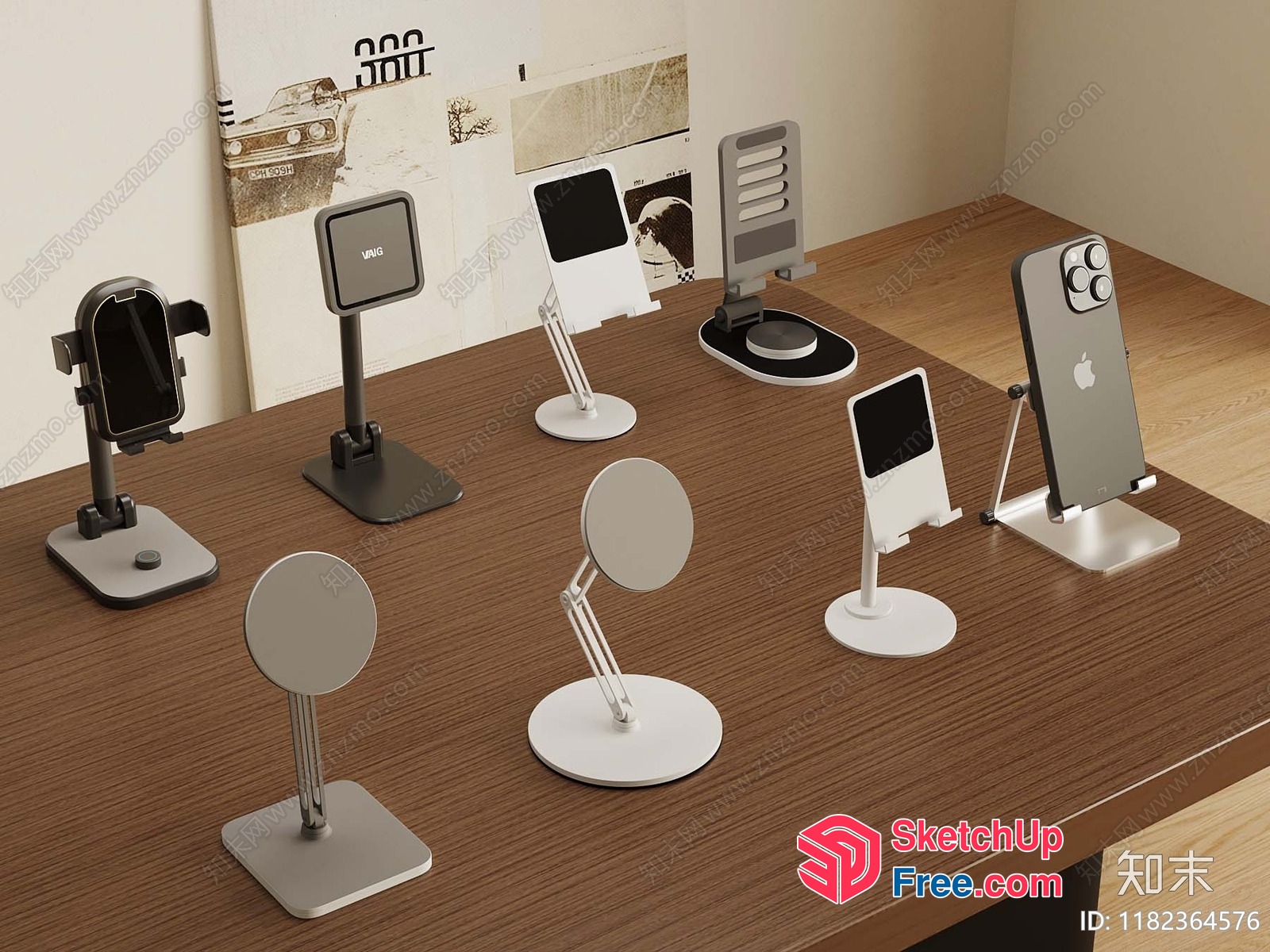 Modern Decorative Phone And Mirror Stands 3D SketchUp File