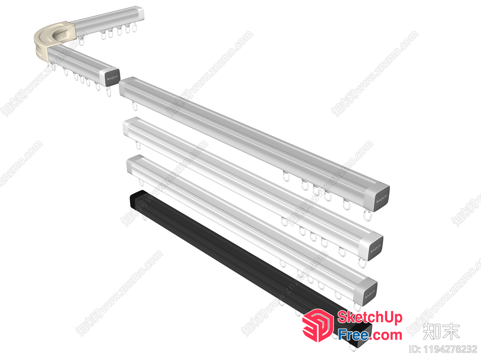 Railing And Lighting Elements 3D SketchUp File