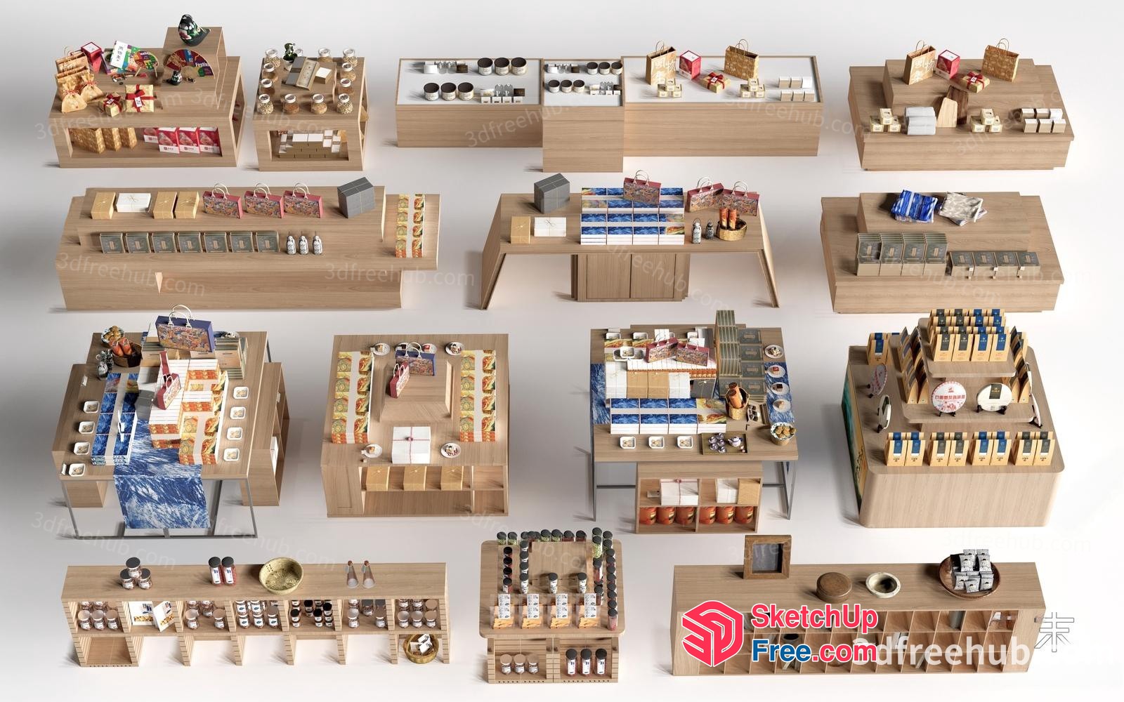 3D Model Of A Miniature Shop With Various Products And Decorations 3D SketchUp File