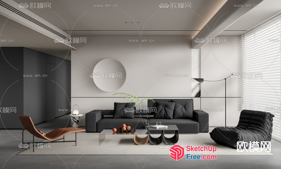 Modern Minimalist Interior Design 3D SketchUp File