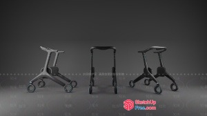 Three Wheeled Walker Strollers 3D SketchUp File