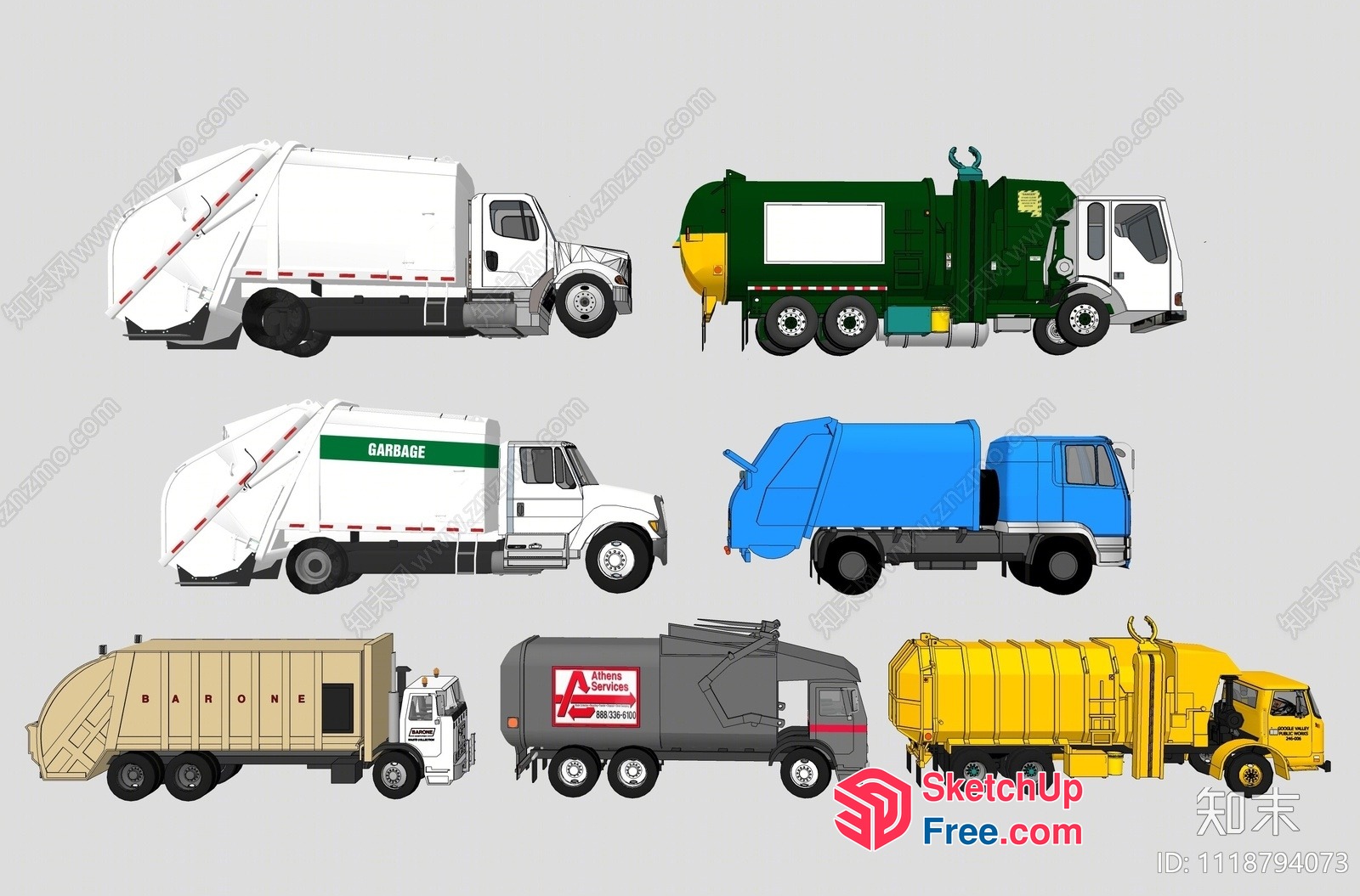 Garbage Trucks Collection 3D SketchUp File