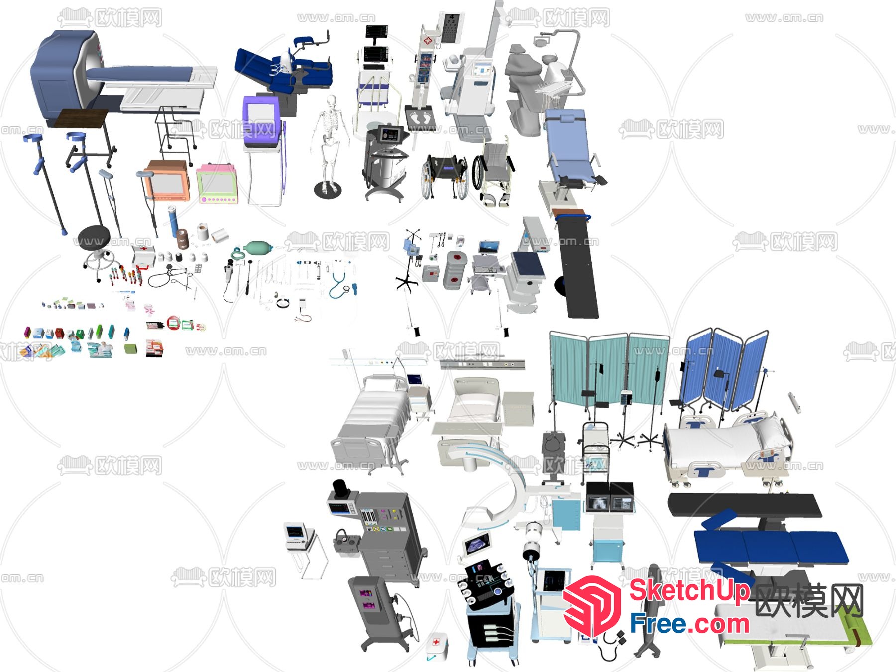 Medical Equipment And Furniture Collection 3D SketchUp File