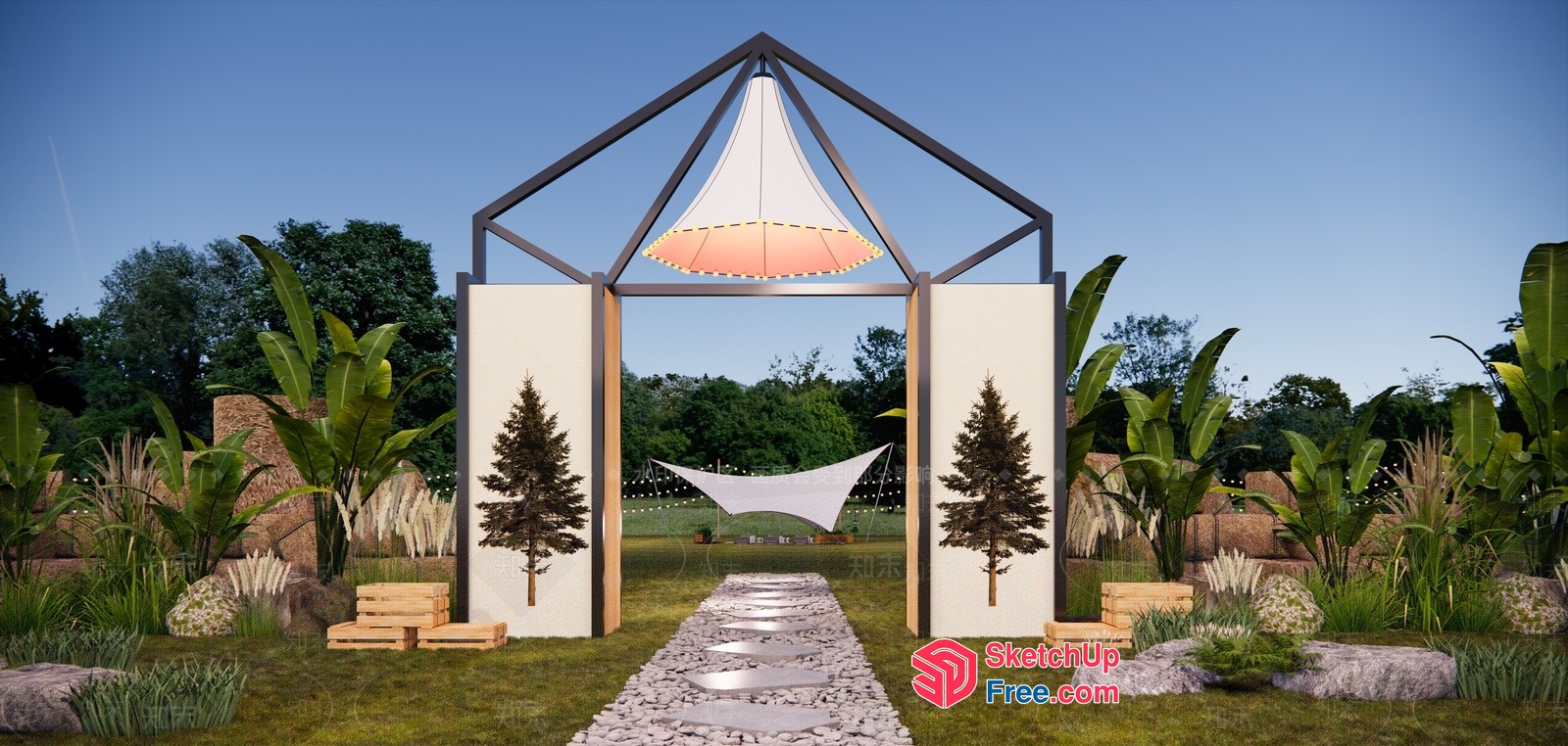 Elegant Outdoor Decor With Refined Pillars 3D SketchUp File