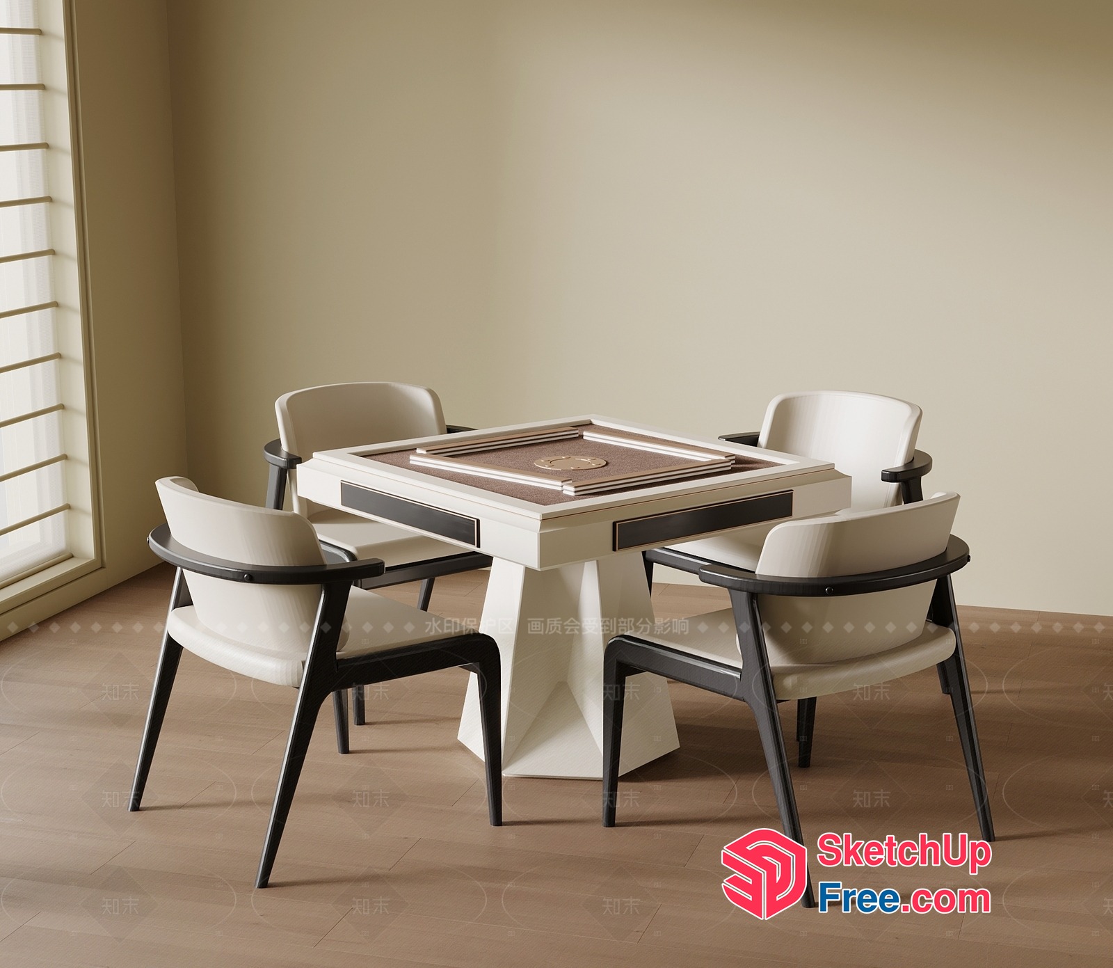 Modern Dining Table And Chairs Set 3D SketchUp File