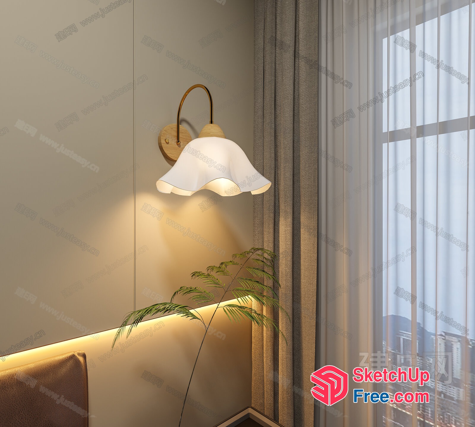 Elegant Modern Minimalist Bedroom Lighting 3D SketchUp File