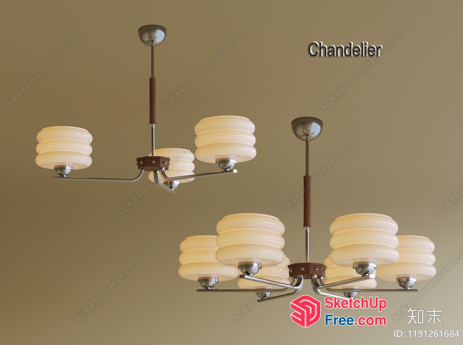 Elegant Lighting Fixture With Multiple Lights 3D SketchUp File