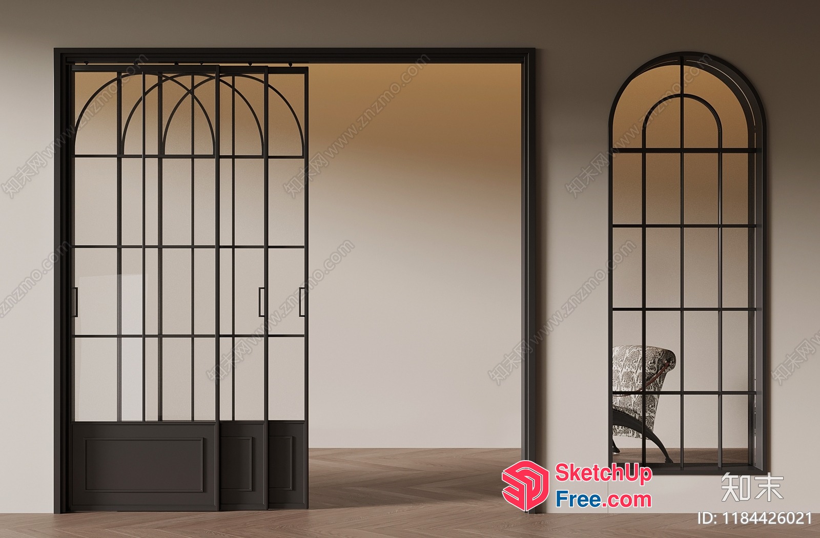 Modern Interior Design With Elegant Door And Window Frames 3D SketchUp File