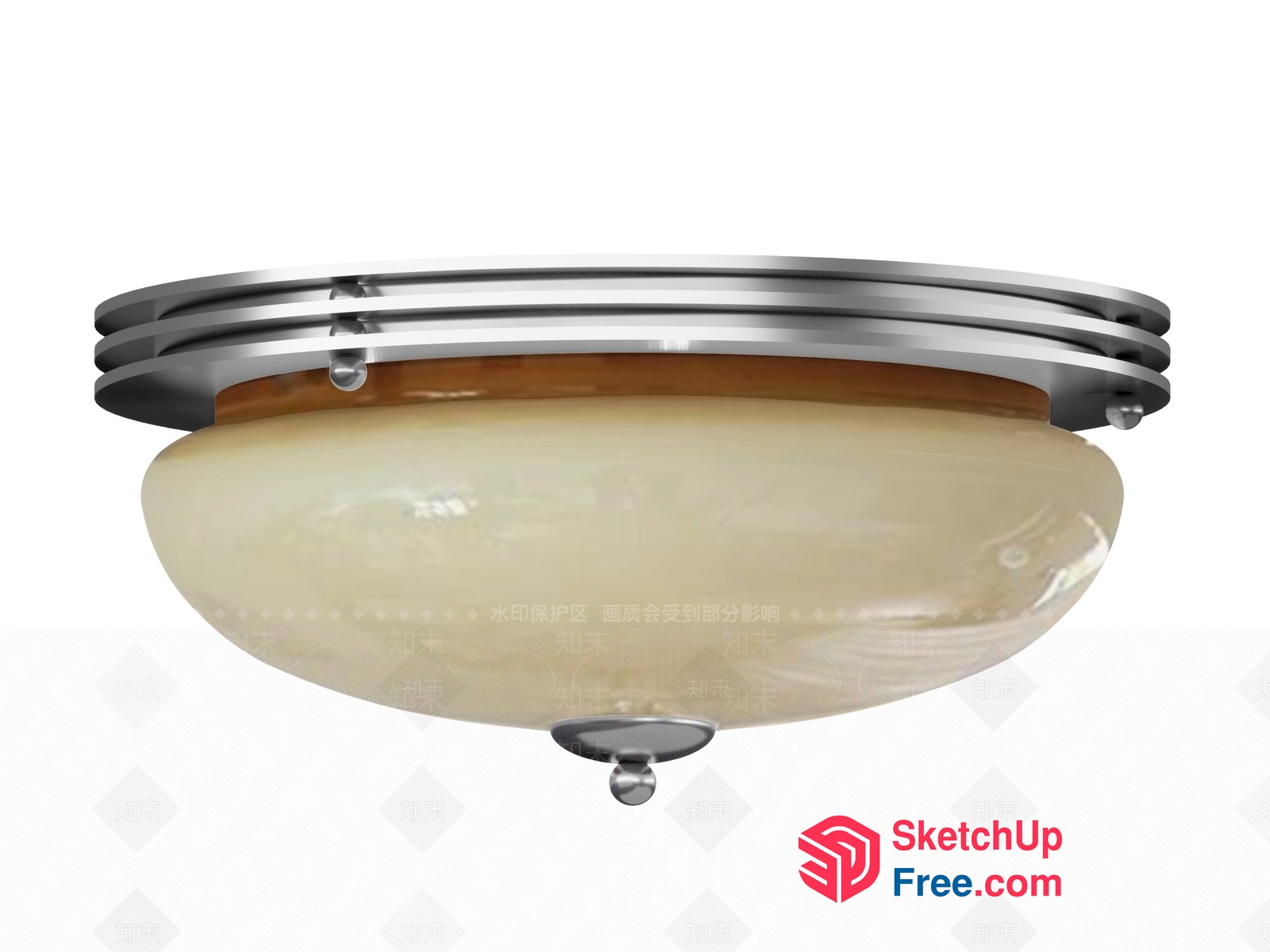 Modern Glass Ceiling Light Fixture 3D SketchUp File