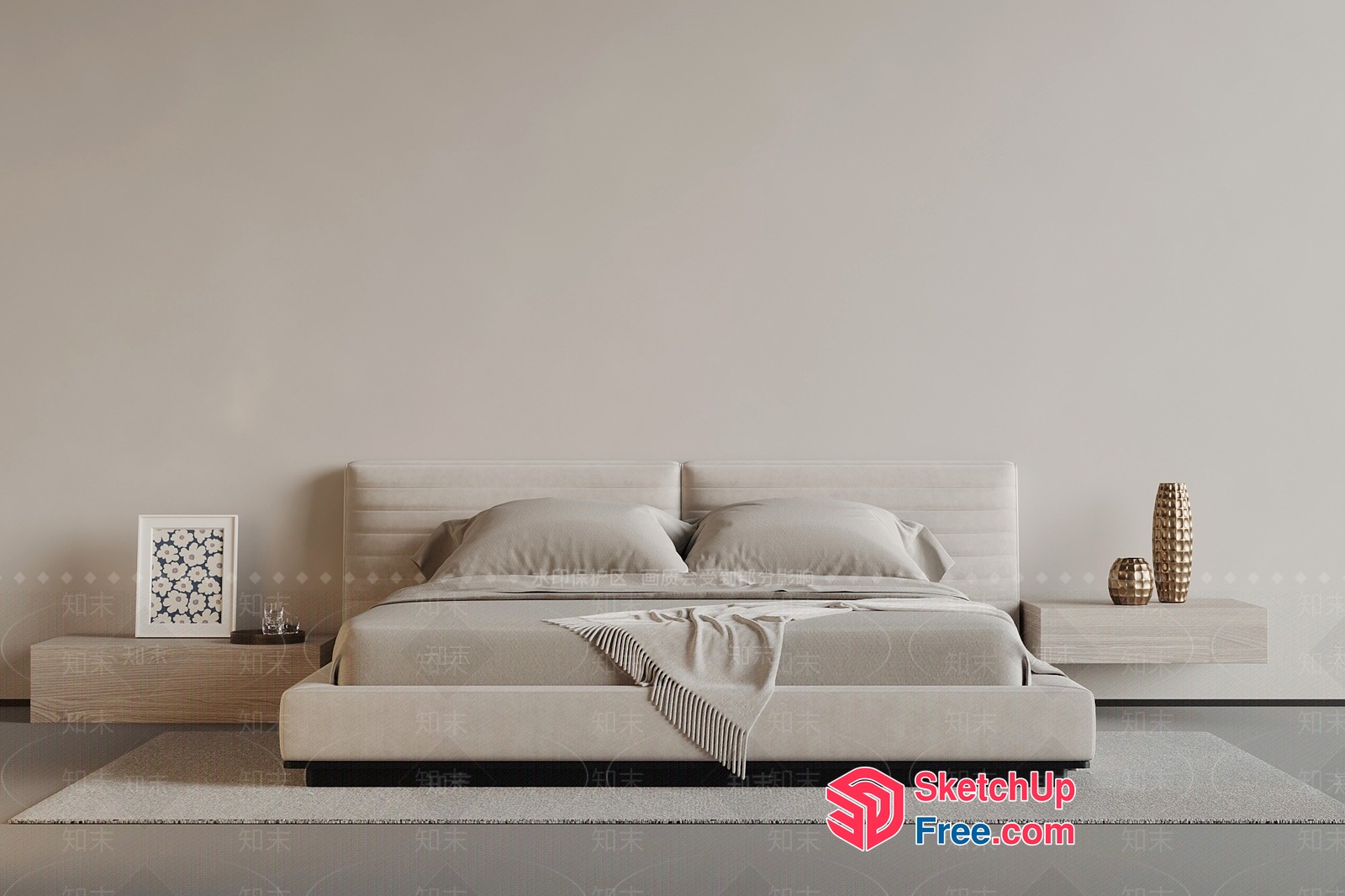 Modern Minimalist Bedroom Interior 3D SketchUp File