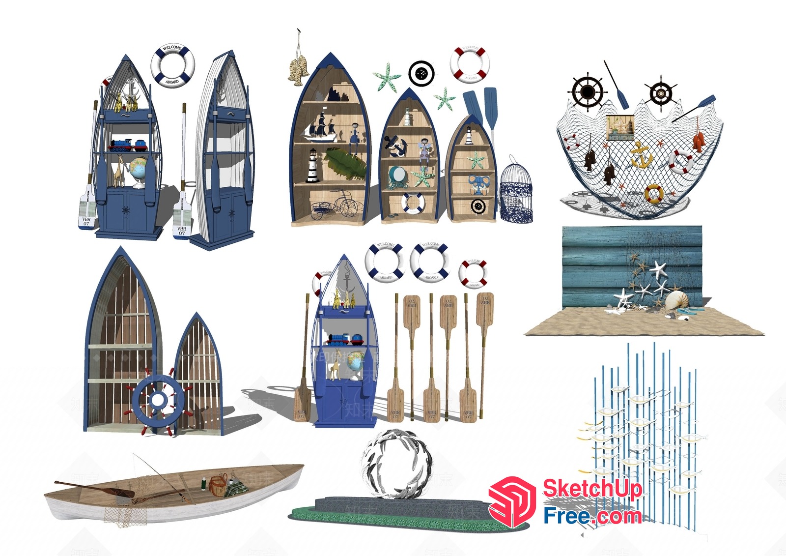 Nautical-Inspired Decorative Display 3D SketchUp File