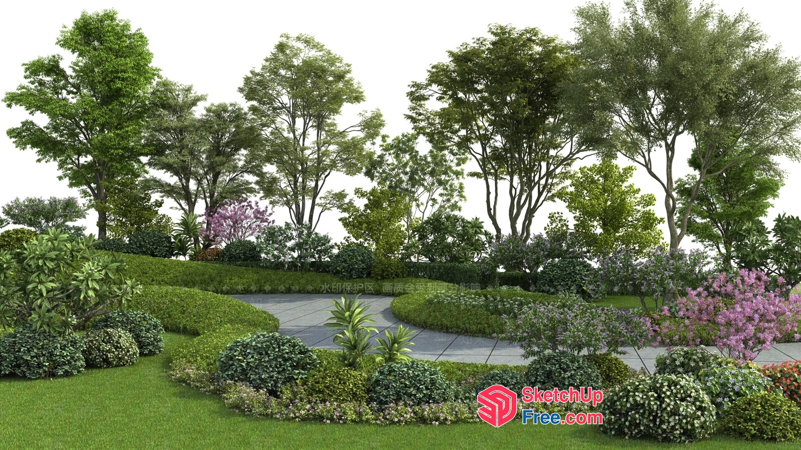 Serene Green Oasis 3D SketchUp File