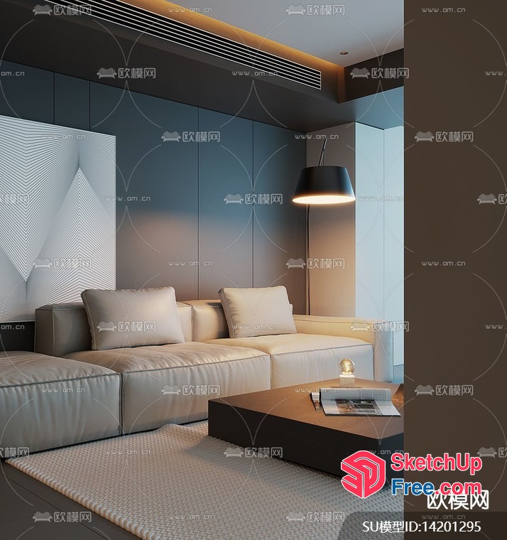 Elegant And Modern Living Room Design 3D SketchUp File