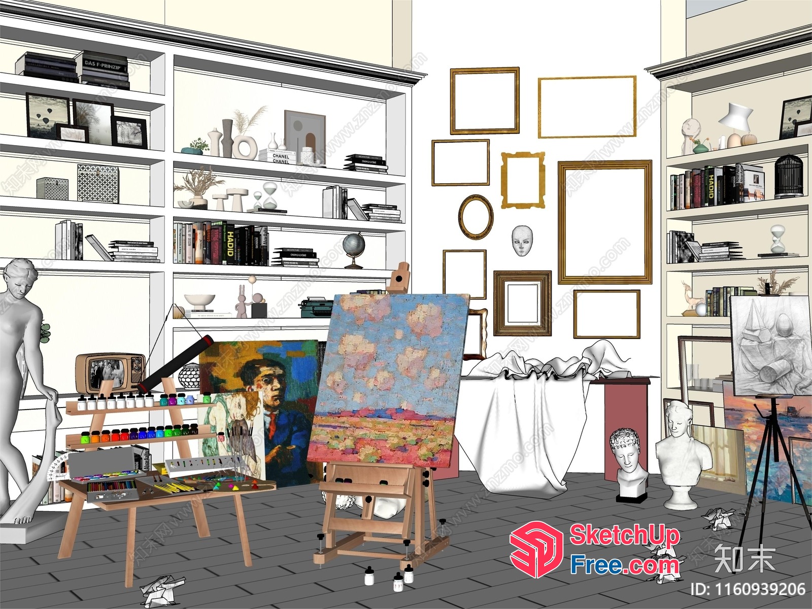Artistic Interior Studio 3D SketchUp File