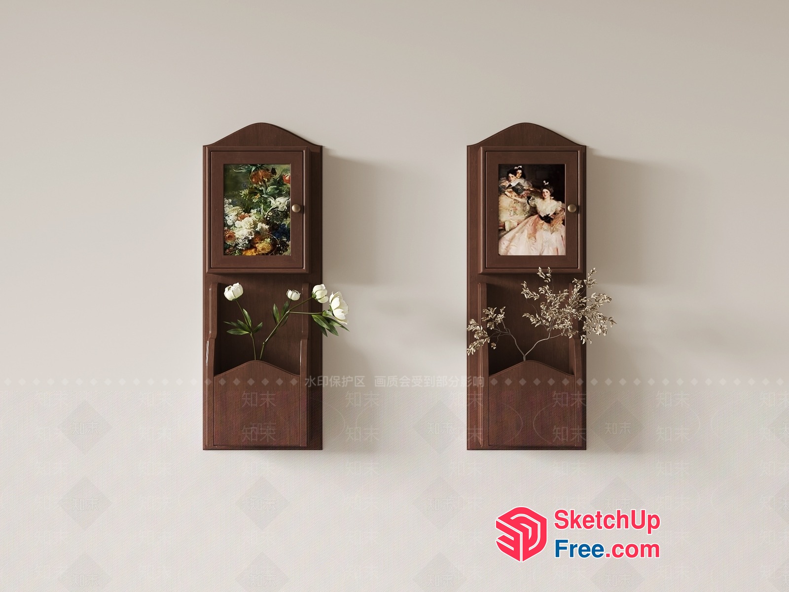 Elegant Floral Wall Decorations 3D SketchUp File
