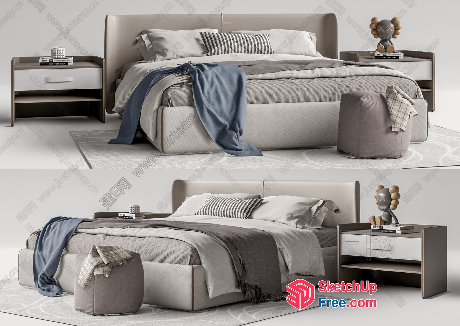 Modern Minimalist Bedroom Interior 3D SketchUp File
