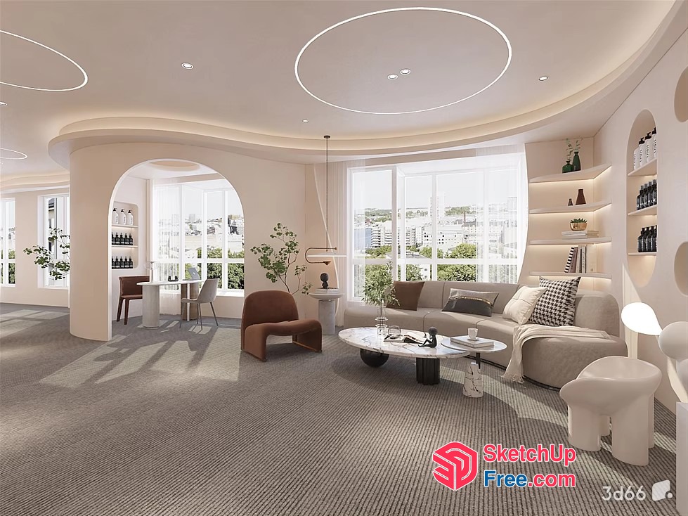 Modern Minimalist Living Room Interior Design 3D SketchUp File
