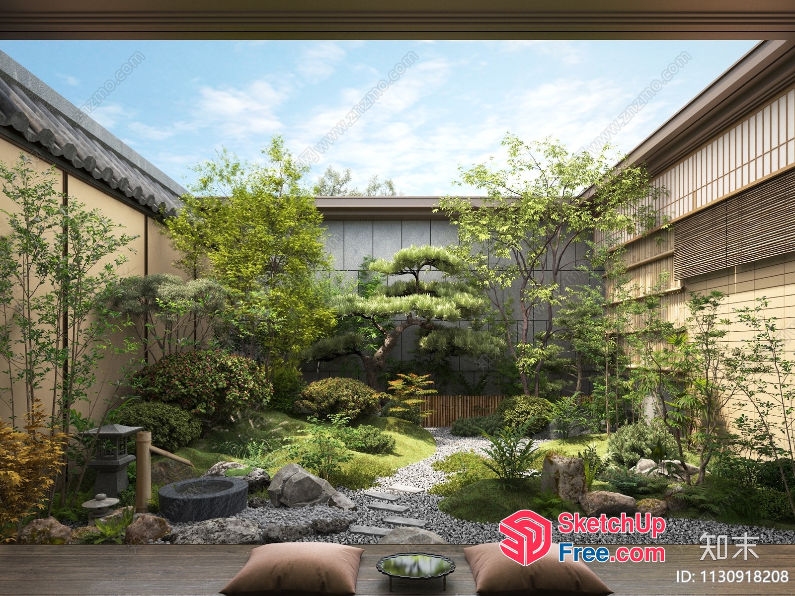 Serene Japanese-Inspired Garden Oasis 3D SketchUp File
