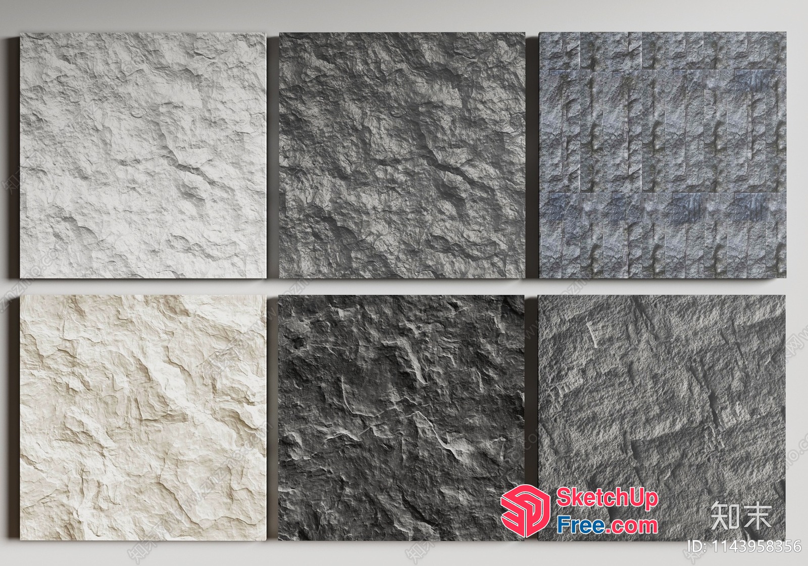 Natural Stone Wall Texture Collection 3D SketchUp File