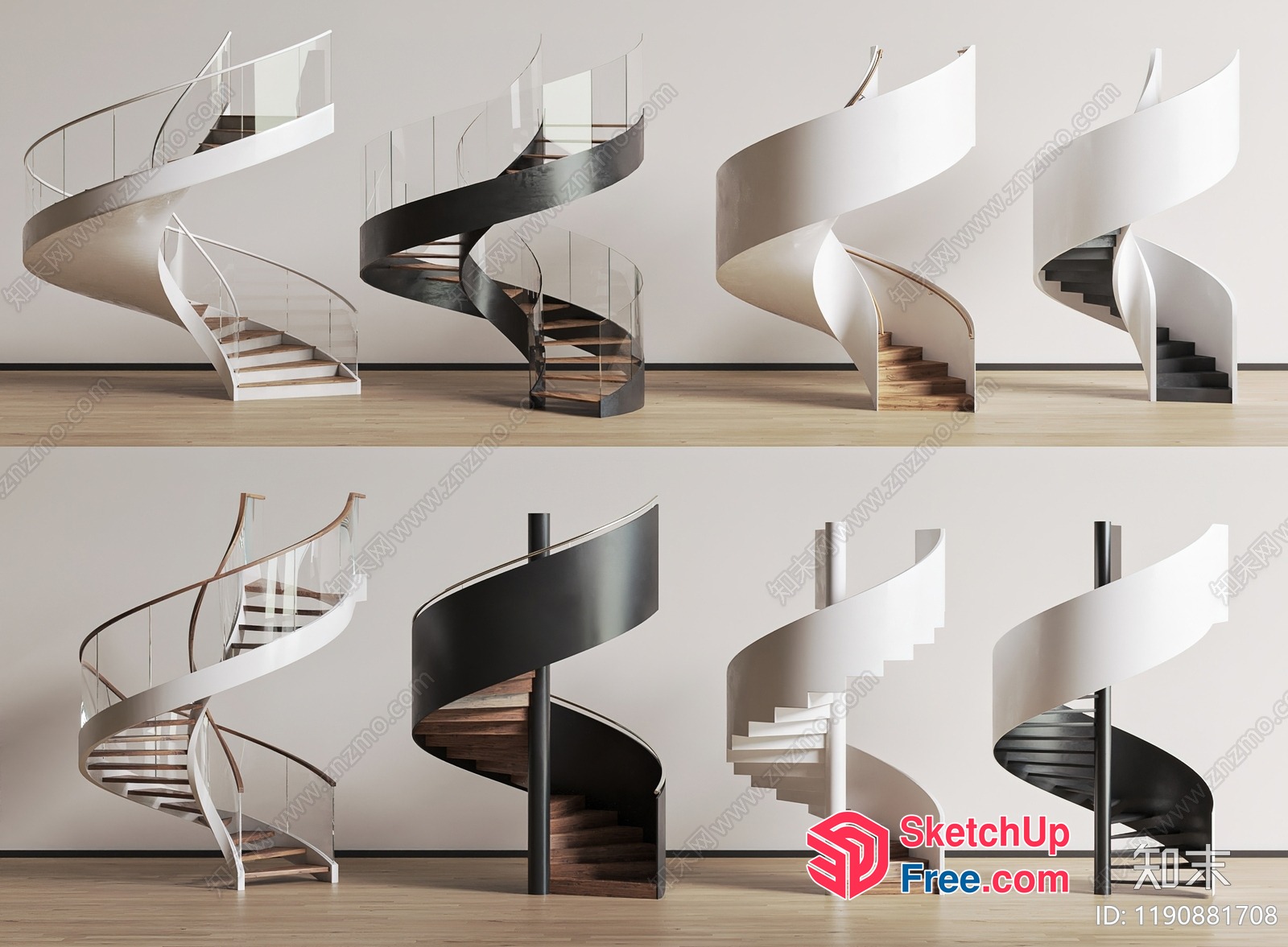 Spiral Staircase Design Showcase 3D SketchUp File