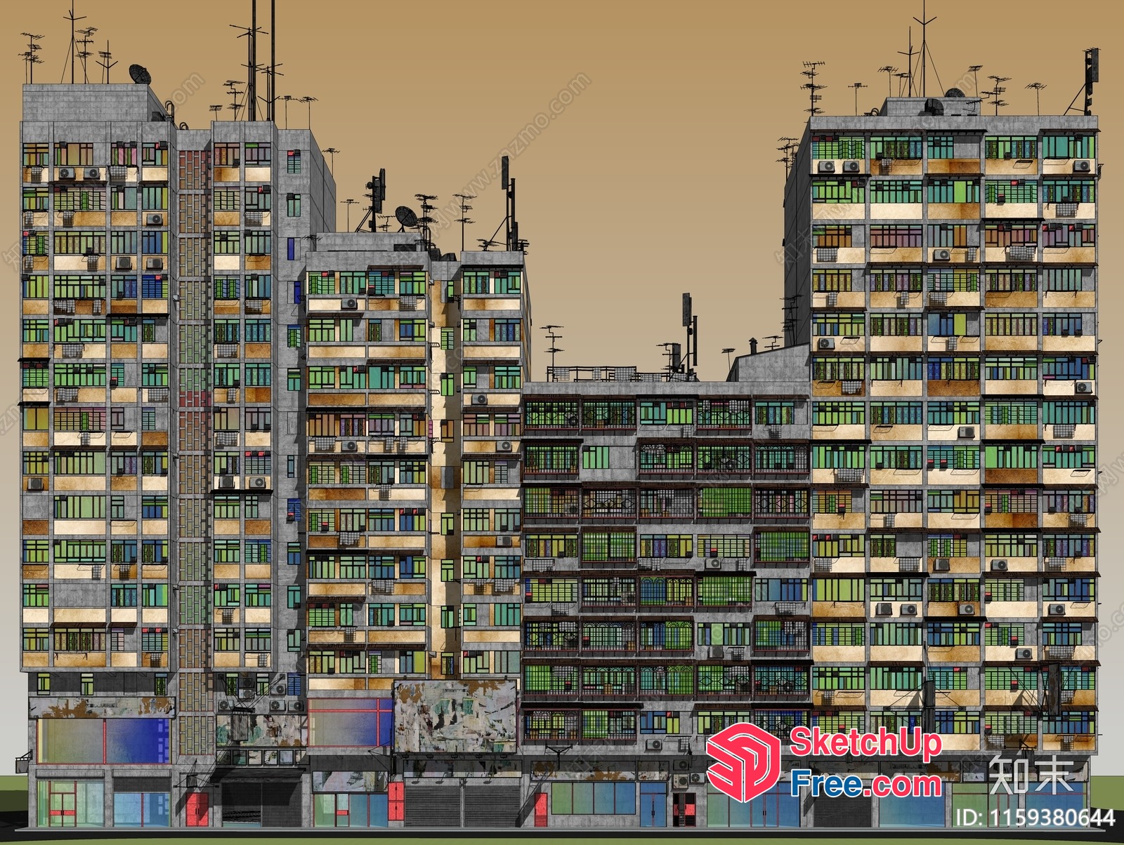 Modern Urban Residential Building Exterior 3D SketchUp File