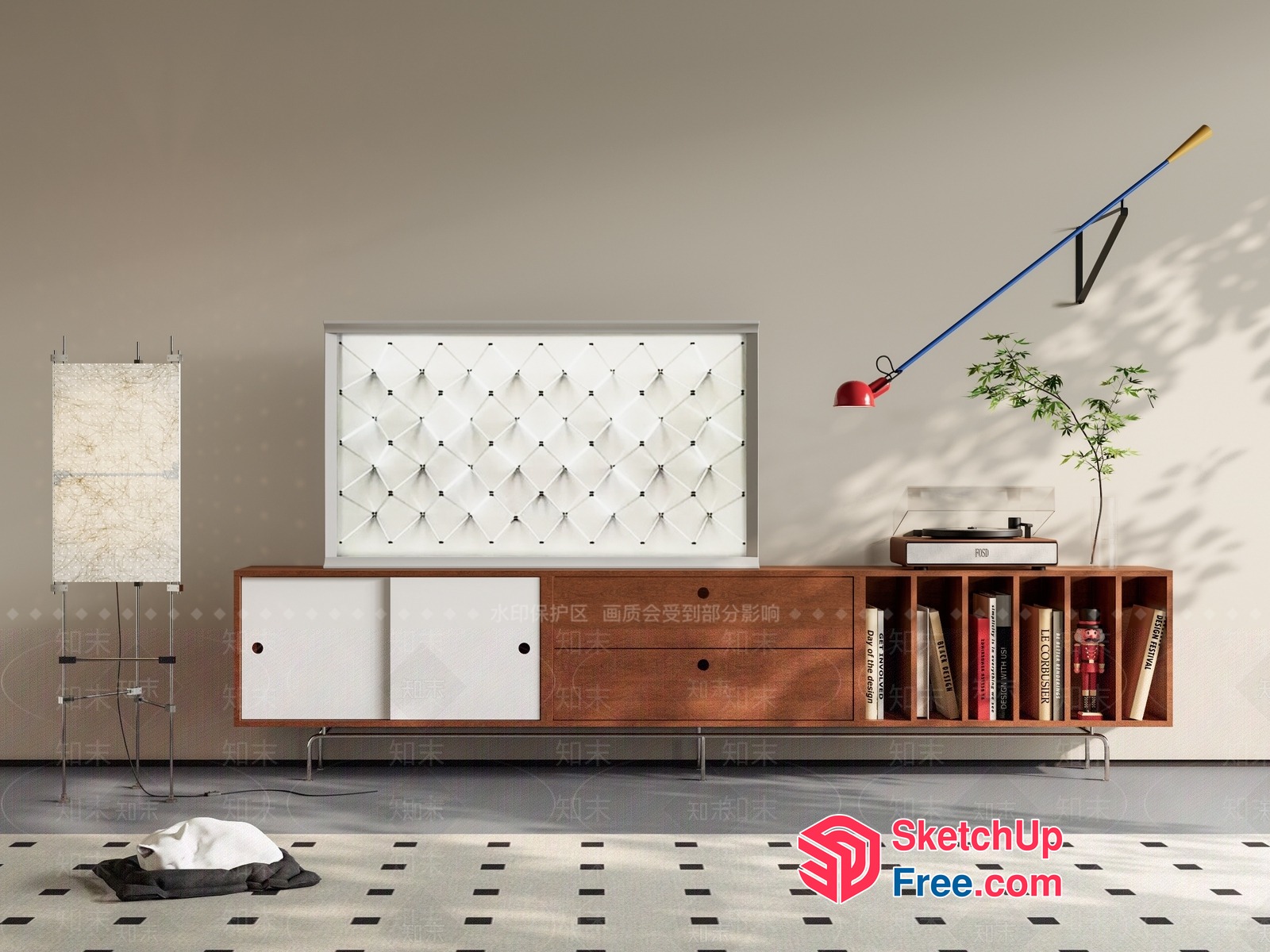 Mid-Century Modern Living Room Furniture Collection 3D SketchUp File