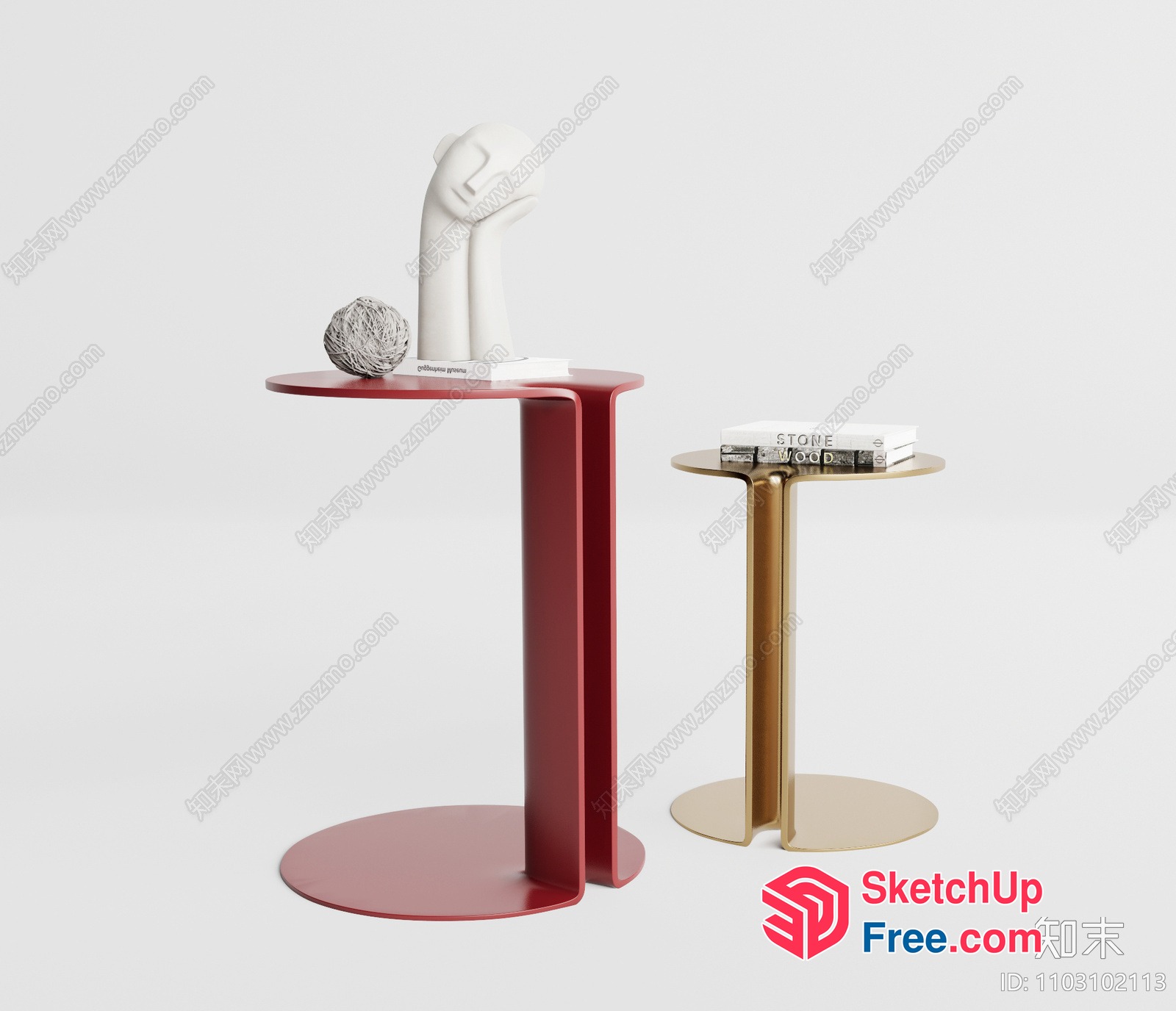 Two Tables With Decorative Items 3D SketchUp File