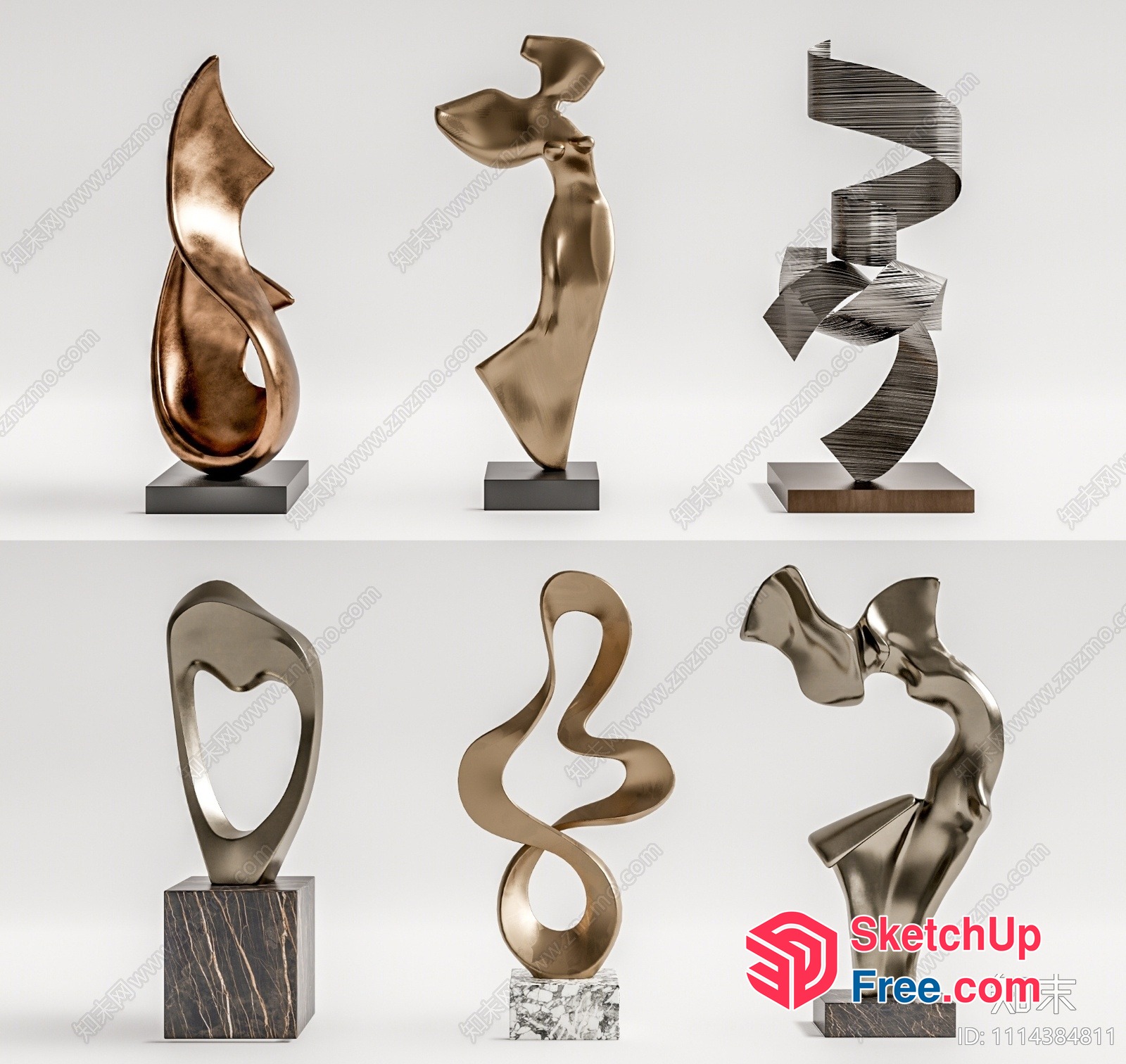 Modern Abstract Art Pieces 3D SketchUp File