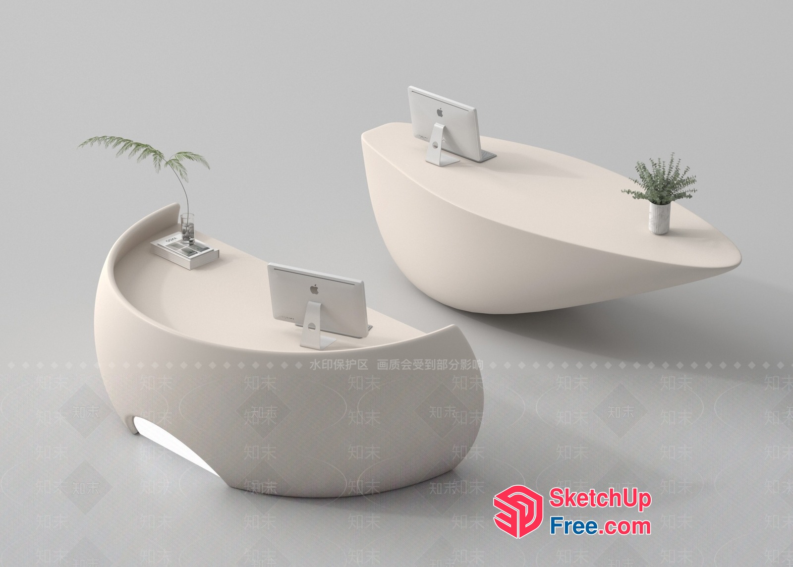 Modern Minimalist Office Furniture 3D SketchUp File