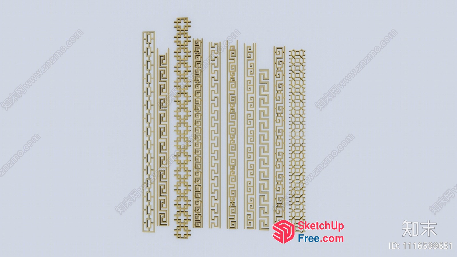 Intricate Gold Moulding Patterns 3D SketchUp File