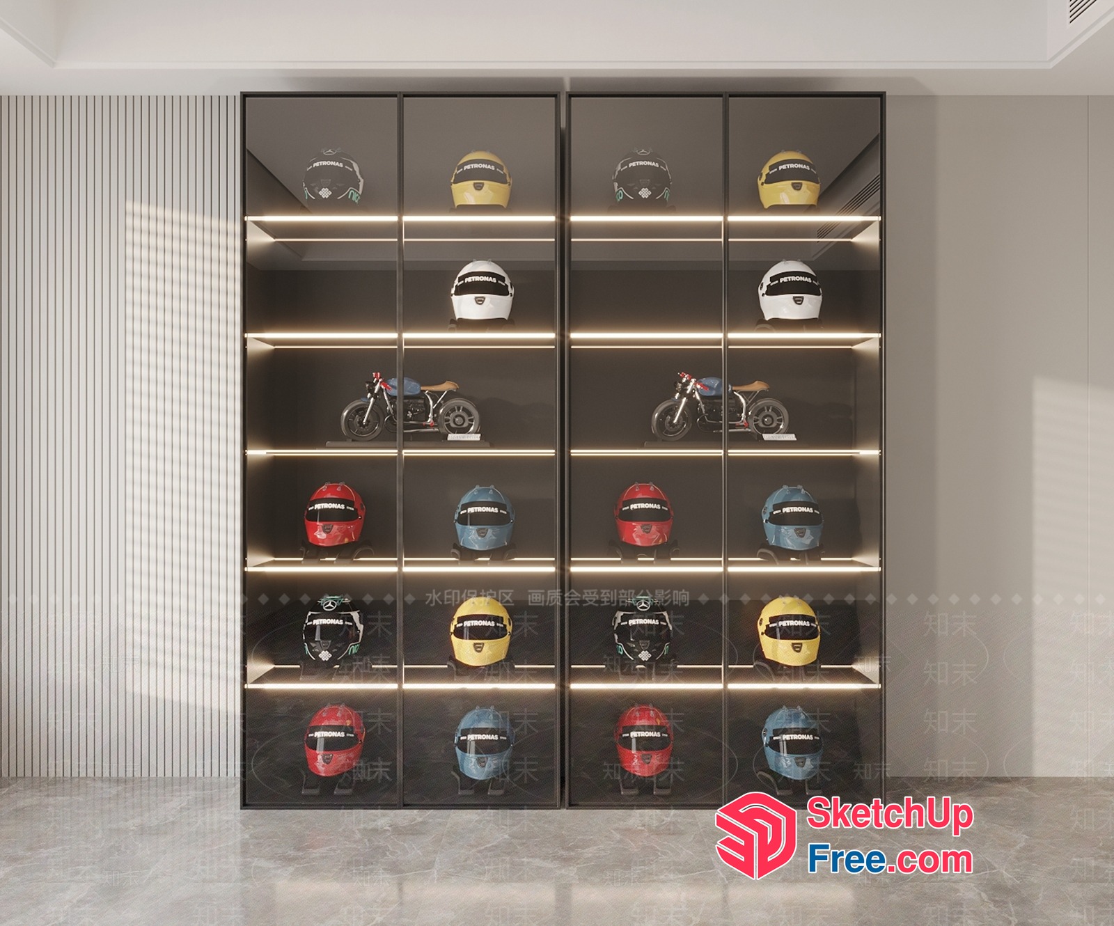 Motorcycle Helmets And Accessories Display 3D SketchUp File