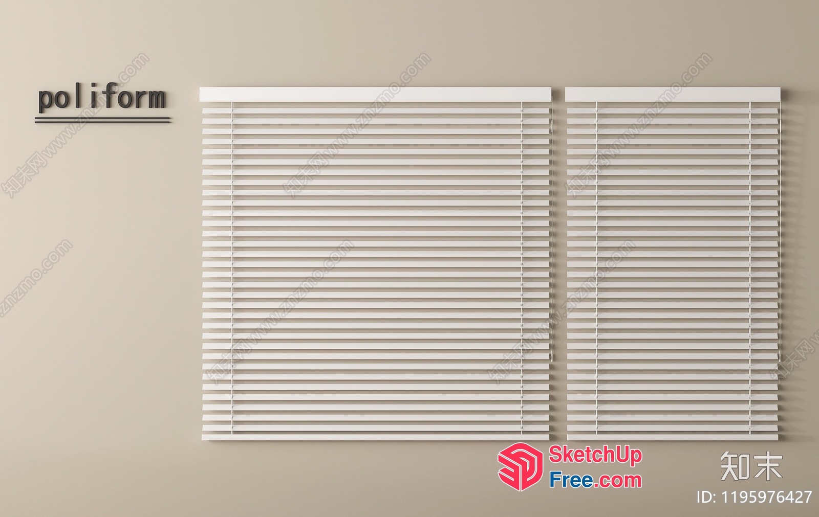 Minimalist Style White Blinds 3D SketchUp File