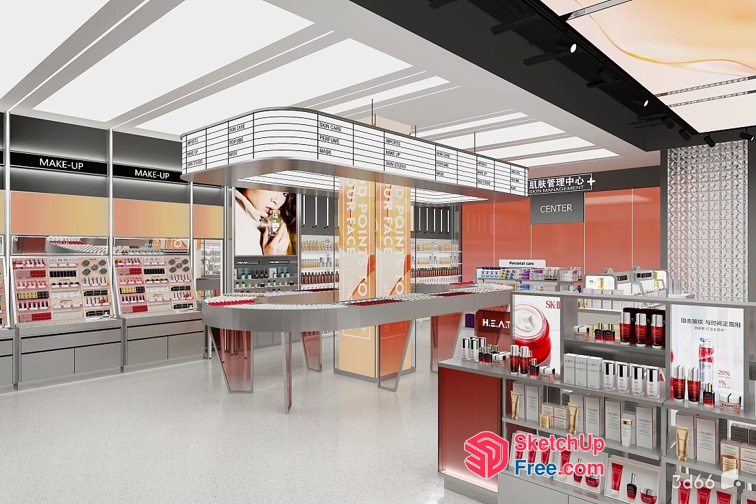 Modern Cosmetics Store Interior 3D SketchUp File