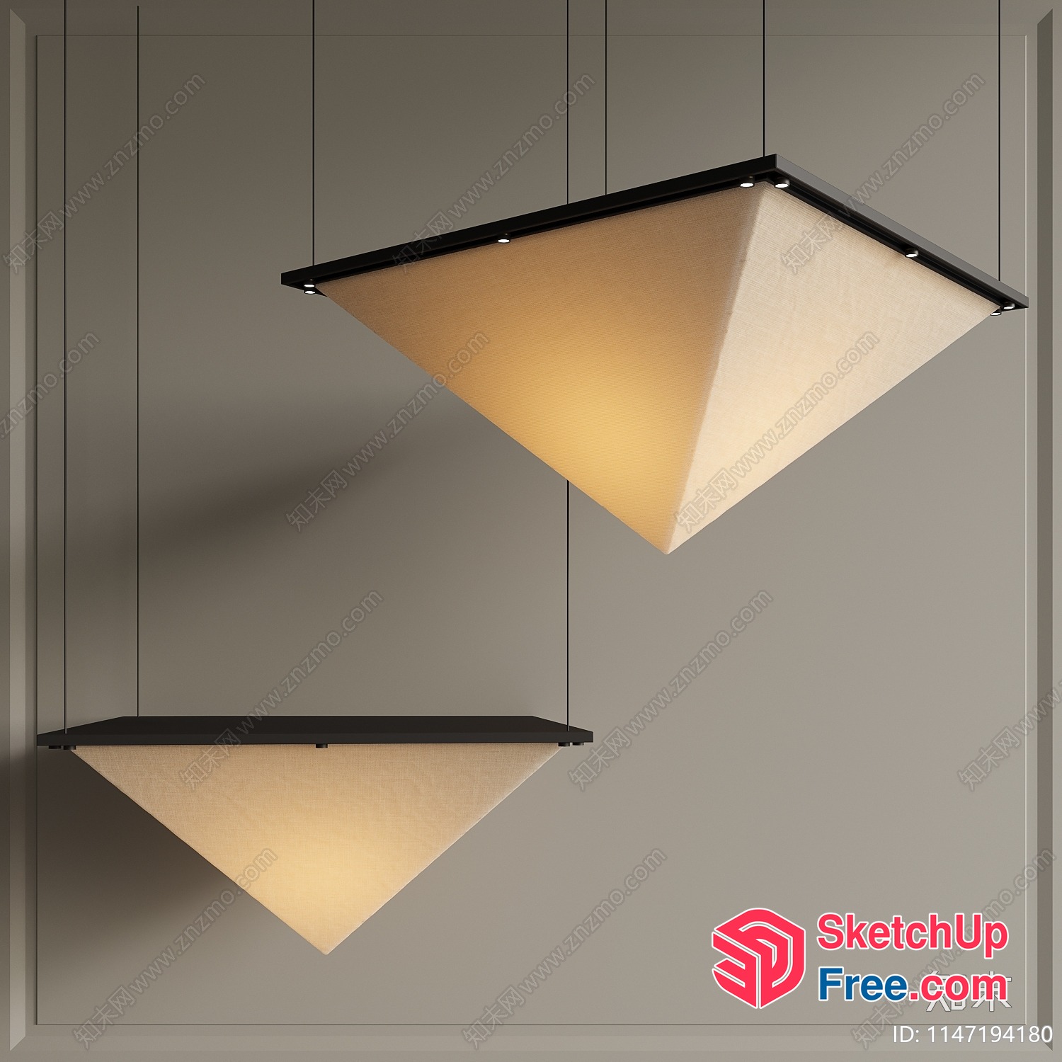 Modern Hanging Light Fixtures With Unique Shapes 3D SketchUp File