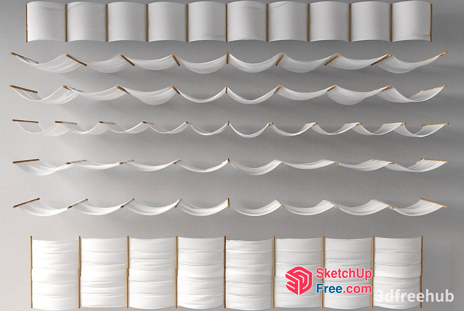 White Decorative Wall Art 3D SketchUp File