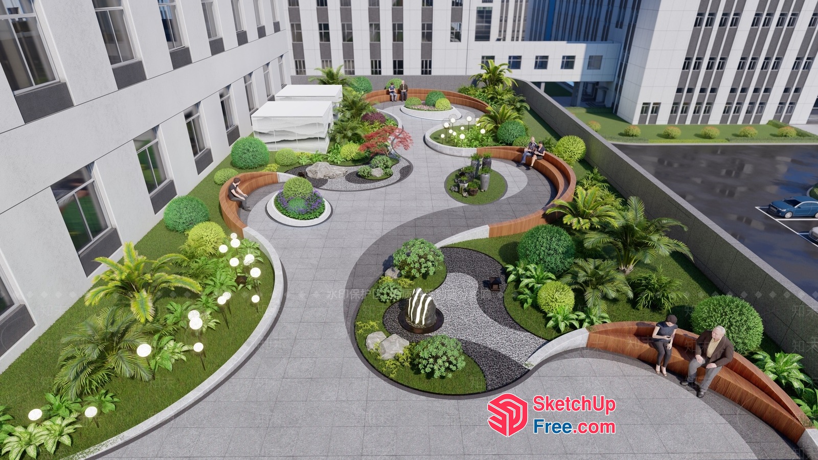 Serene Urban Oasis 3D SketchUp File