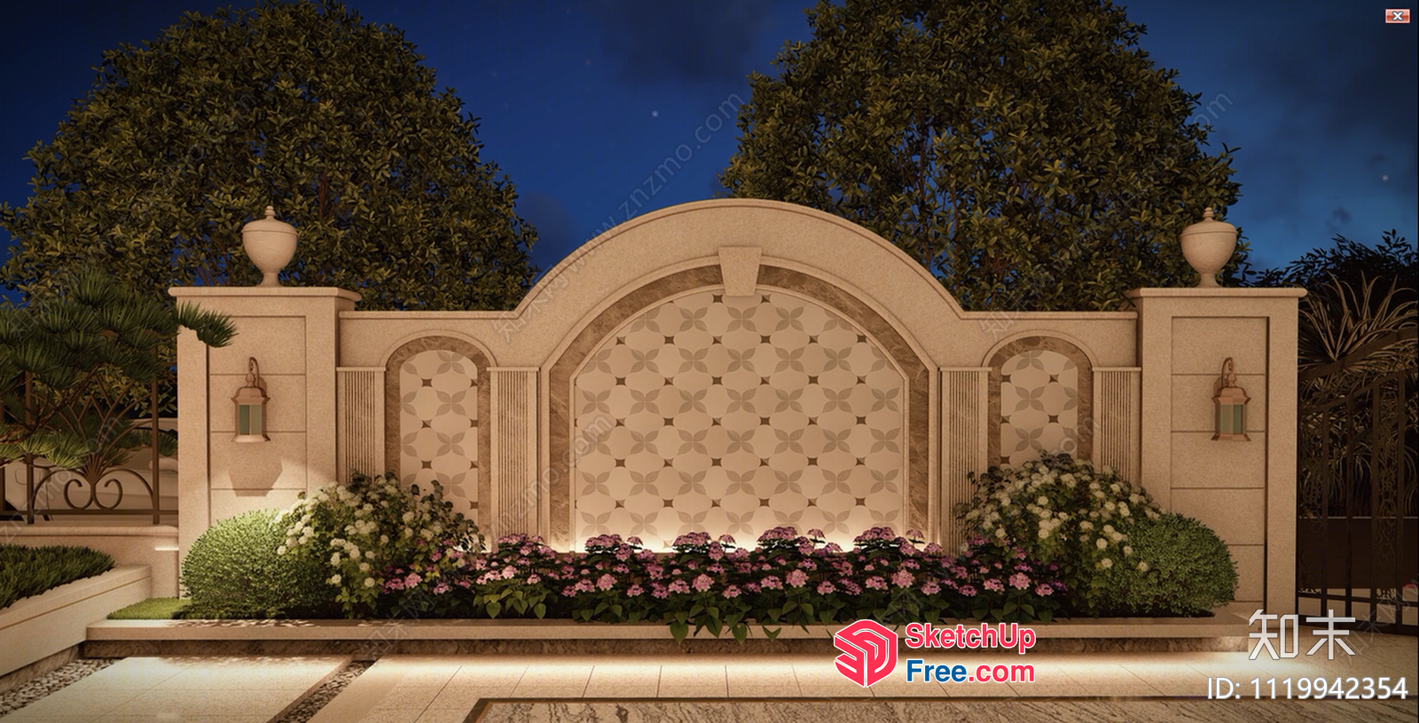 Elegant European-Style Villa Exterior Decor 3D SketchUp File