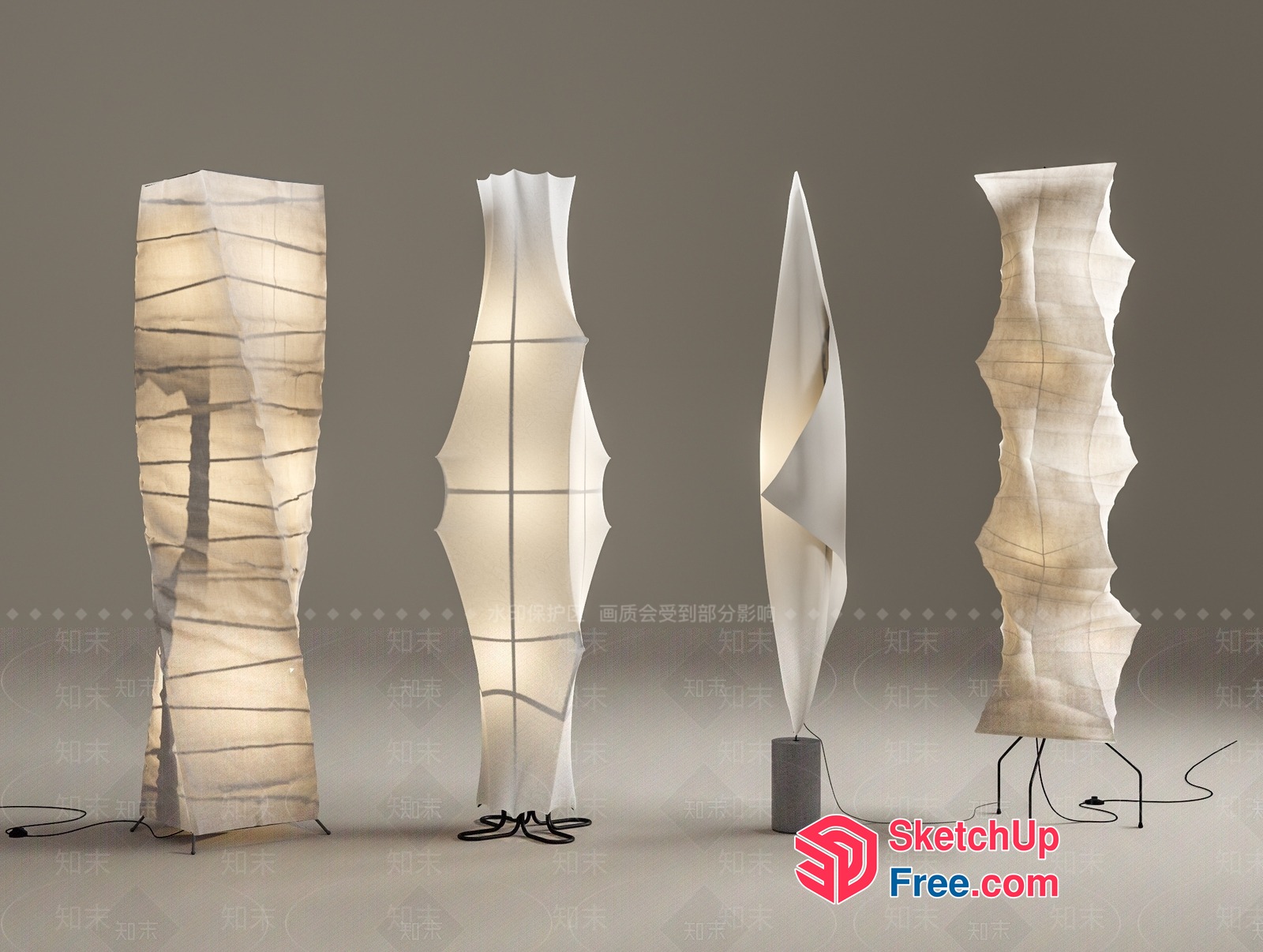 Unique Floor Lamps With Distinctive Shapes 3D SketchUp File