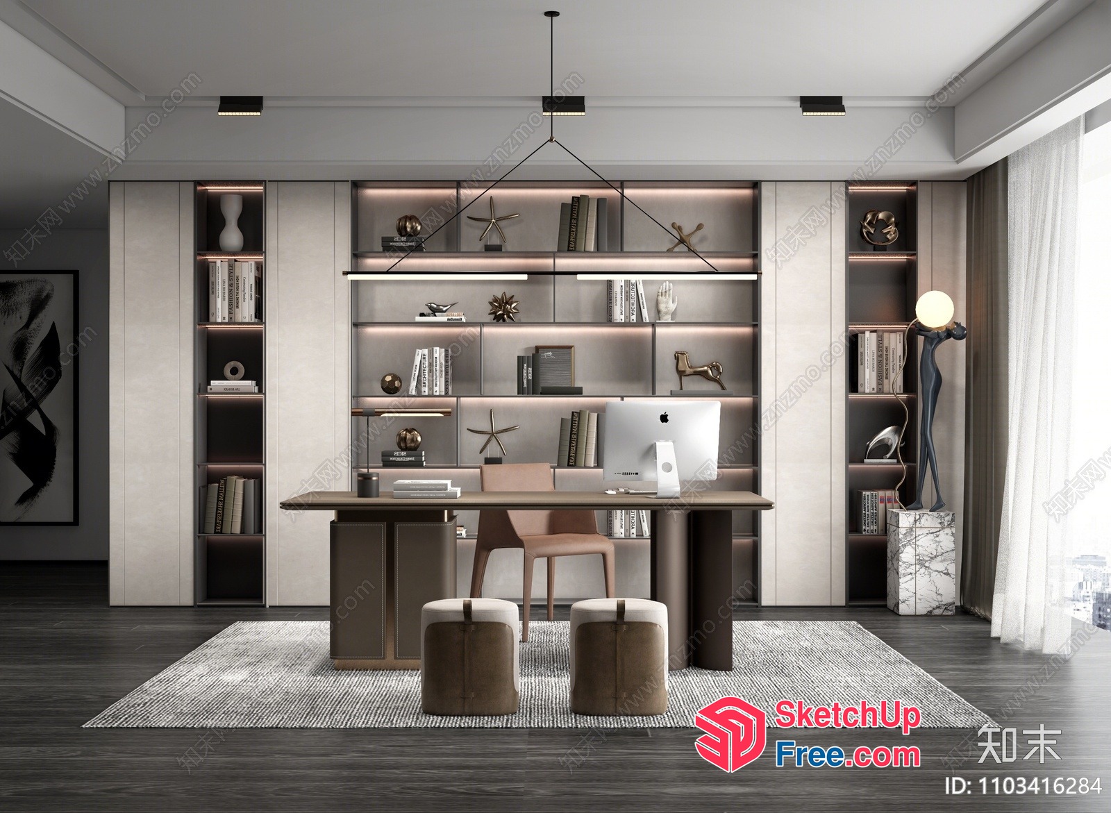 Modern Office Space With Elegant Decor 3D SketchUp File