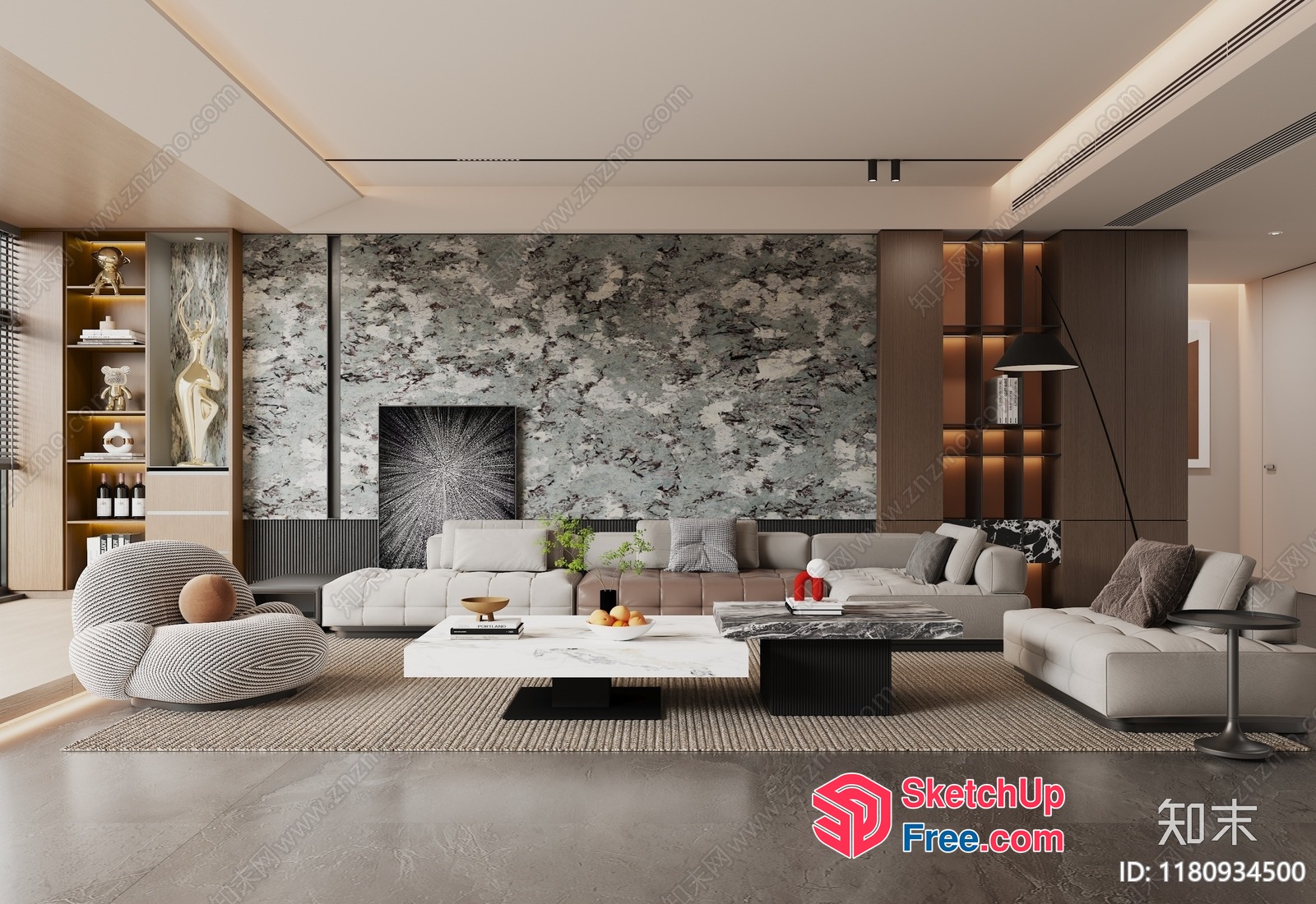 Modern And Elegant Living Room Design 3D SketchUp File