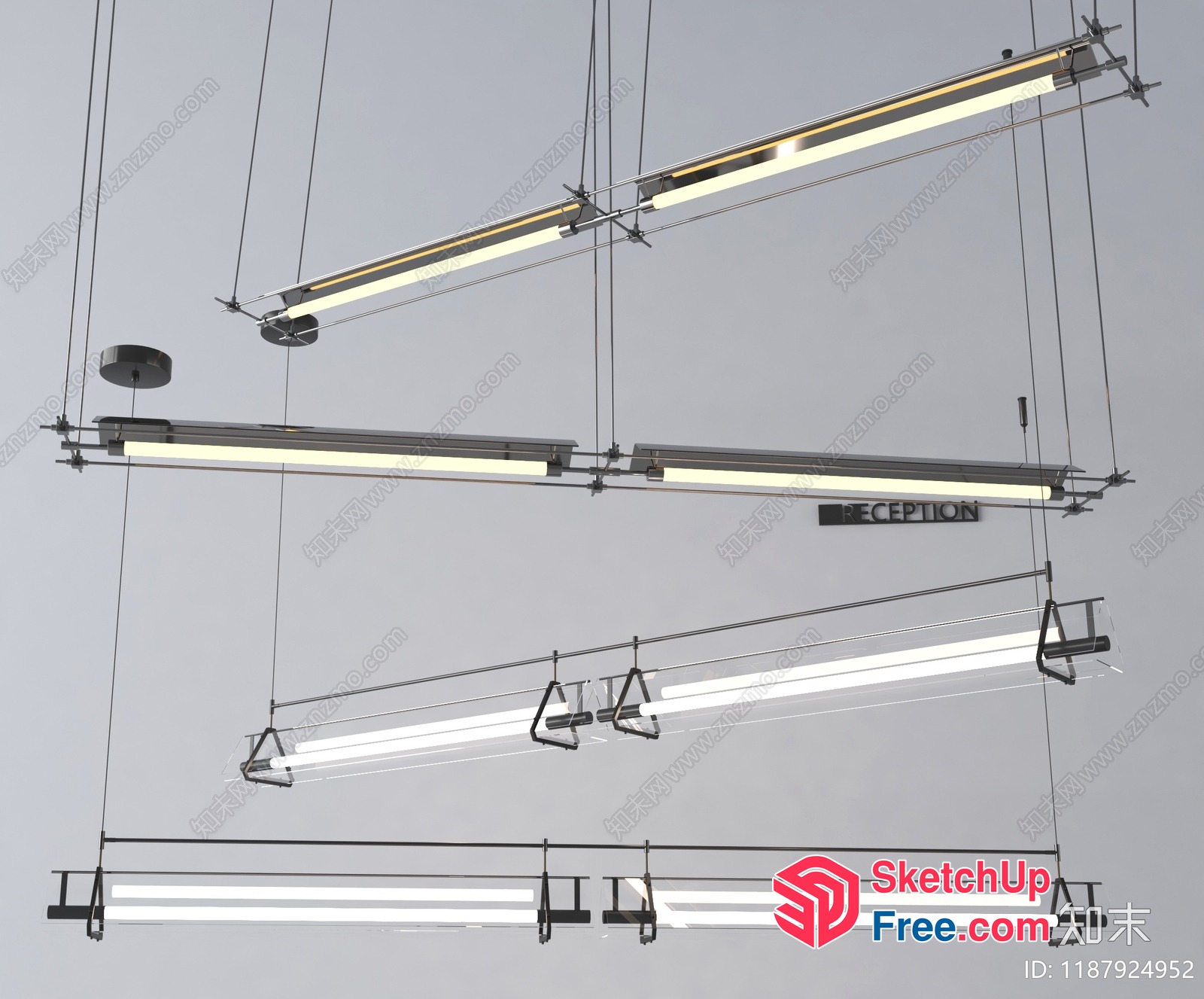 Modern Minimalist Hanging Light Fixtures 3D SketchUp File