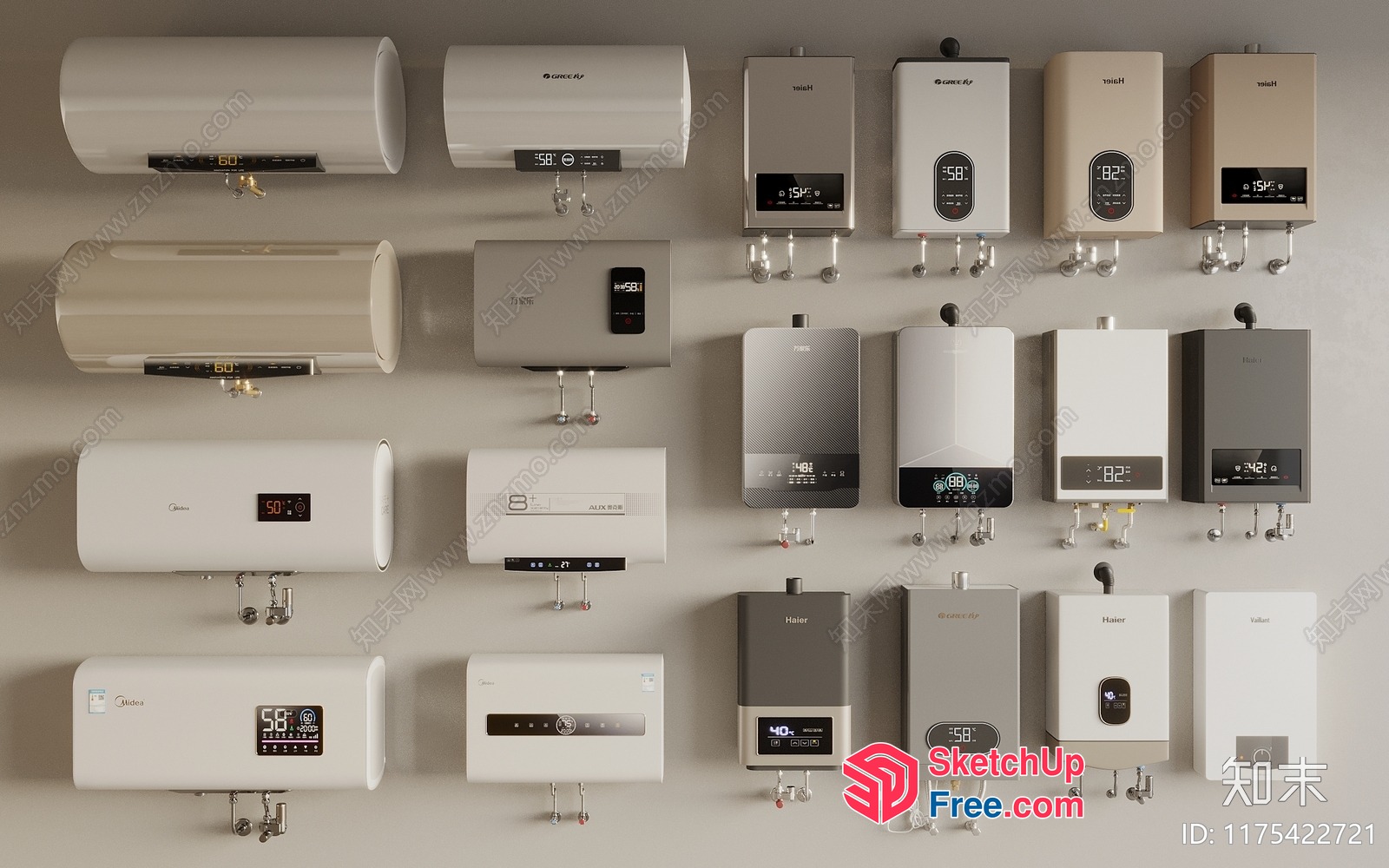 Modern Wall-Mounted Water Heaters 3D SketchUp File