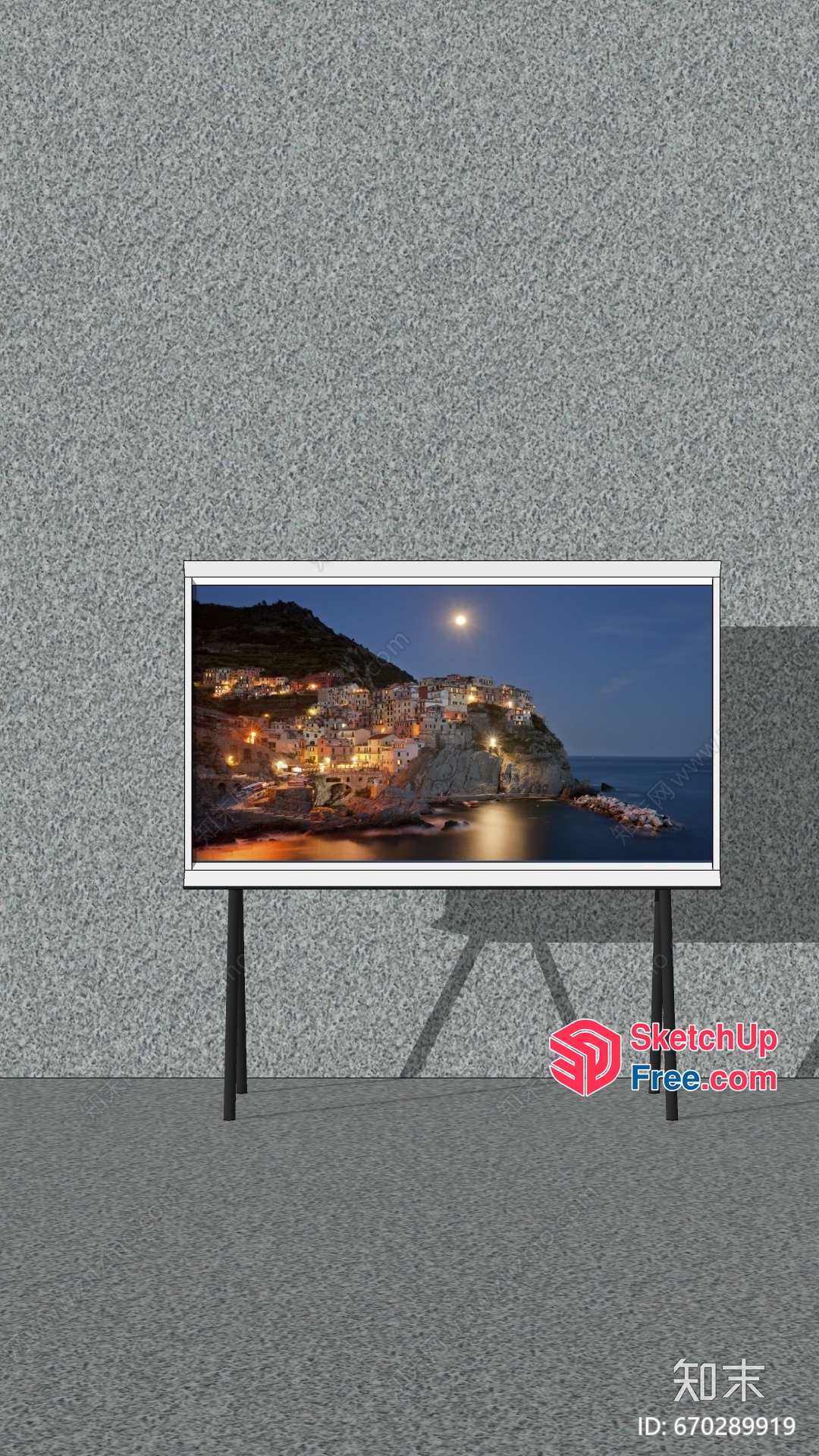 Serene Seaside Village At Night 3D SketchUp File