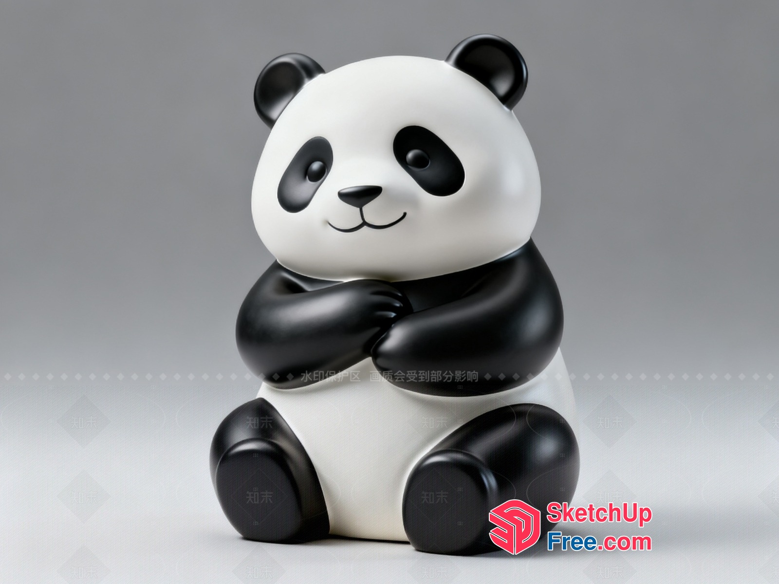 Adorable Panda Sculpture 3D SketchUp File