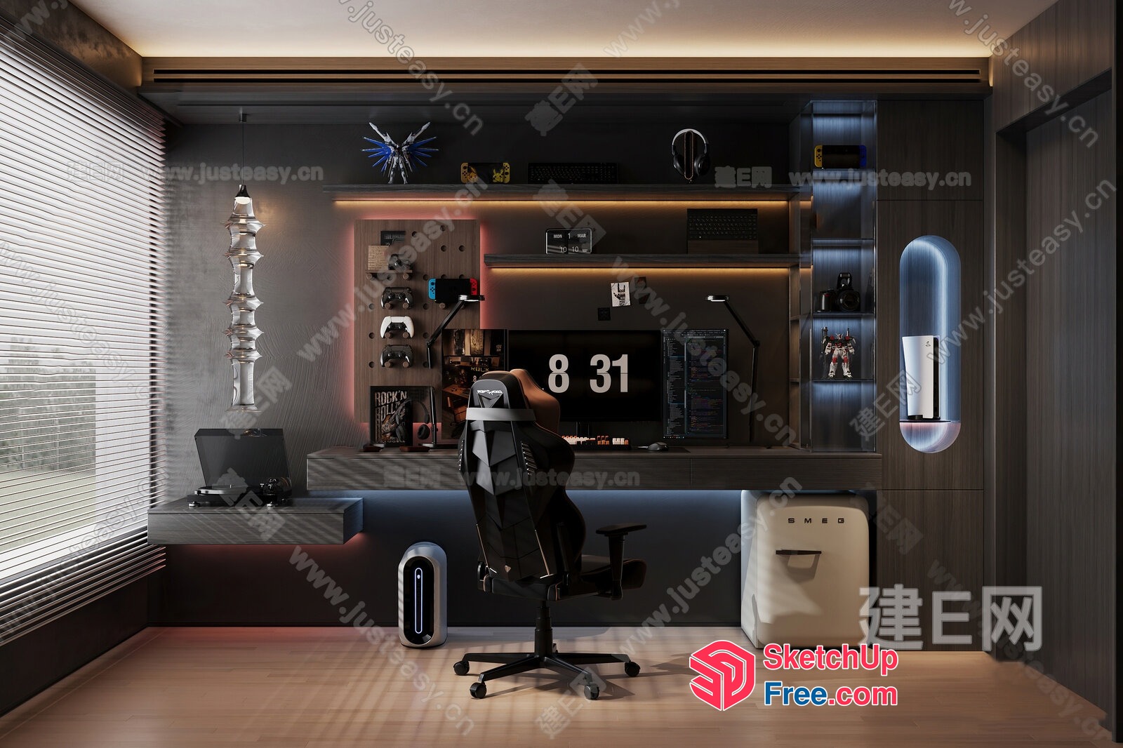 Modern Office Space With Sleek Decor And Functional Furniture 3D SketchUp File